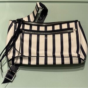Rag & Bone Navy and White Striped Women's Belt Crossbody Bag